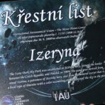 Planetka Izeryna a nová jména pro české astronomy