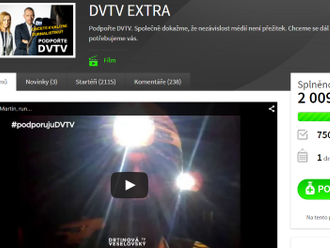 DVTV na Startovači vybrala přes 2 miliony Kč, rekord zatím nepokořila