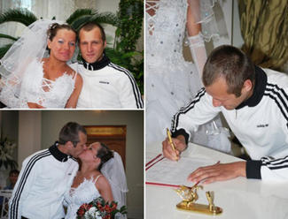 Adidas na svatbe v Rusku