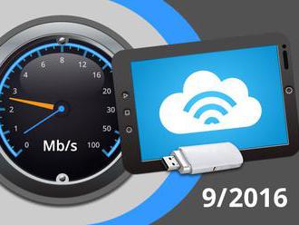 Rychlosti mobilního internetu na DSL.cz v září 2016