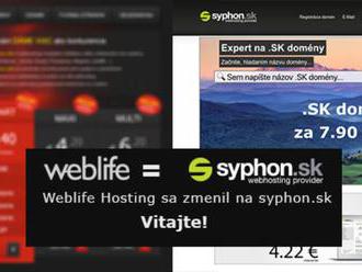 Webhosting syphon.sk odkúpil službu weblife.sk