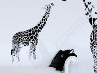 Samolepka na zeď - Abstraktní žirafy a prepreva ZDARMA!