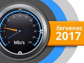 Naměřené rychlosti internetu na DSL.cz v červenci 2017