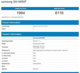 Samsung Galaxy Note 8 odhalený v Geekbench s procesorom Exynos 8895 a 6GB RAM