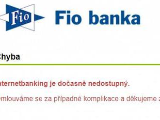   Fio banka měla nedostupný internet banking, nejel jí ani web