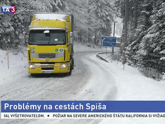 Obyvateľov Spiša trápi sneh, hlásia aj skrížené kamióny