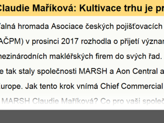 Claudie Maříková: Kultivace trhu je prioritou MARSH