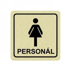 Piktogram WC pro personál ženy zlato