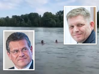 Bývalý premiér si naplno užíva voľnejšie dni: VIDEO Fico si zaplával v Dunaji so Šefčovičom