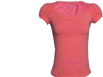 Pohodlnné bavlnené dámske tričko s krátkym rukávom v ružovej farbe.