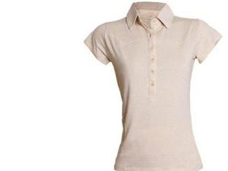 Pohodlnné bavlnené dámske tričko s krátkym rukávom v béžovej farbe.