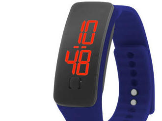 Jednoduché, ľahko ovládateľné silikónové hodinky- modré - športové nosenie aj na všedné dni.