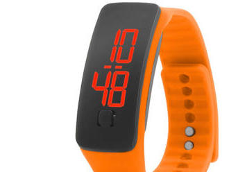 Jednoduché, ľahko ovládateľné silikónové hodinky- oranžové - športové nosenie aj na všedné dni.