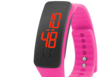 Jednoduché, ľahko ovládateľné silikónové hodinky- ružové - športové nosenie aj na všedné dni.