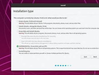 Ubuntu 19.10 se ZFS na jedno kliknutí
