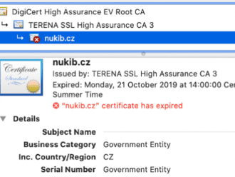   Weby NÚKIBu a vládního CERTu se hlásí jako nebezpečné, vypršel jim certifikát