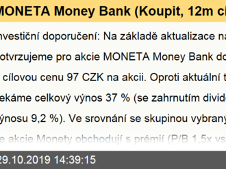 MONETA Money Bank   - Digitalizace nese ovoce – potvrzujeme naše nákupní doporučení  