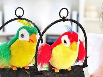 Super hračka - hovoriaci papagáj v červenej alebo zelenej farbe zopakuje každé vaše slovo.