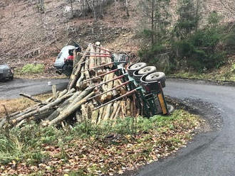 V lese nedaleko Rajnochovic havarovala souprava se dřevem, nikdo nebyl zraněn