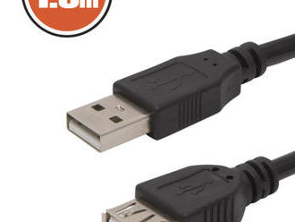 Praktická USB predlžovačka v dĺžke 1,8 m a v čiernej farbe.