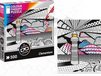 Vyfarbite si svoje puzzle: Clementoni Colour Therapy Maják 500 dielov s 3D okuliarmi