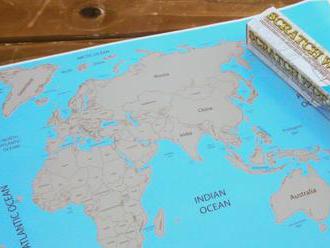 Mať na očiach celý svet. Stieracia cestovateľská mapa sveta, ideálny darček nielen pre cestovateľov.