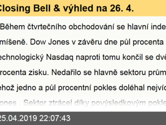 Closing Bell výhled na 26. 4.