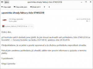 Virus „VydanaFaktura“ řádil v ČR!