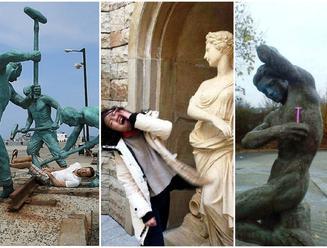 Títo ľudia vedia pózovať: 12 vtipných fotografií, ktoré dávajú sochám úplne iný význam