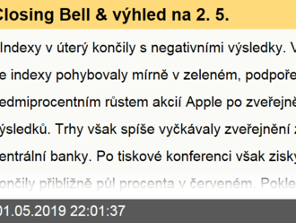 Closing Bell výhled na 2. 5.