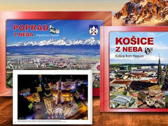 Slovenské mestá z neba - knihy s originálnymi fotografiami z vtáčej perspektívy + maľovaná mapa.