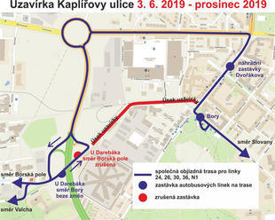 Plzeň: Kvůli stavbě tramvajové trati bude uzavřena Kaplířova ulice