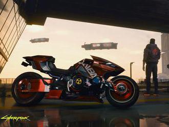 Pohled na motorku z Cyberpunku 2077