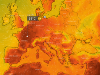 Počasí příští týden v Evropě: Na Evropu se žene vlna veder, teploty mohou vystoupat ke 40 °C.