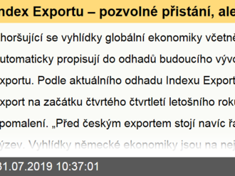 Index Exportu – pozvolné přistání, ale s riziky na obzoru