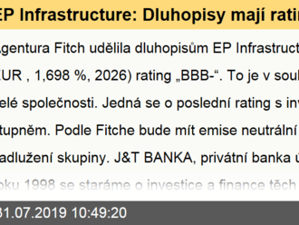 EP Infrastructure: Dluhopisy mají rating „BBB-“