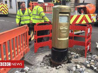 Murray's Olympic gold post box back in place after being hit by car