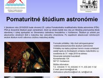 Pomaturitné štúdium astronómie
