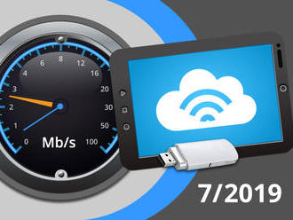 Rychlosti mobilního internetu na DSL.cz v červenci 2019