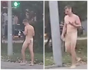 Muž šiel do naha! VIDEO Po Bratislave si vykračoval akoby nič, policajti s ním urobili poriadok