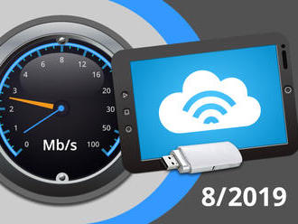 Rychlosti mobilního internetu na DSL.cz v srpnu 2019