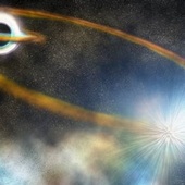 Astronomové pozorovali černou díru trhající na kusy hvězdu