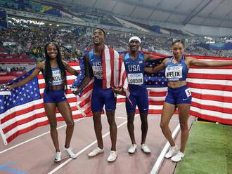 Miešaná štafeta USA vytvorila nový svetový rekord, Felixová prekonala Bolta