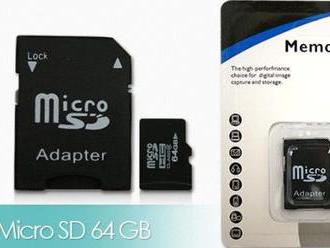 Micro SD pamäťová karta 64GB. Kartu využijete vo väčšine fotoaparátov, GPS, MP3, PDA a videokamier.