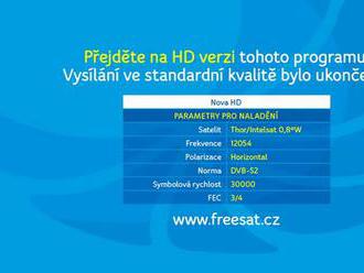 freeSAT: Info SD pozice vypnuty. Programy pokračují v HD