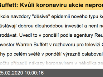 Buffett: Kvůli koronaviru akcie neprodávejte, držte se firem schopných generovat zisky