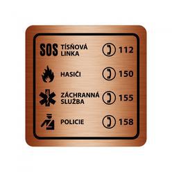 Piktogram Tísňová telefonní čísla bronz