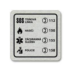 Piktogram Tísňová telefonní čísla stříbro