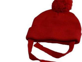 Detská zimná čiapka s brmbolcom, univerzálnej veľkosti, farba - červená.