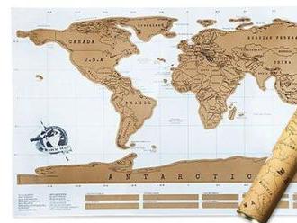 Uchovajte si svoje cestovateľské zážitky na originálnej stieracej mape sveta.